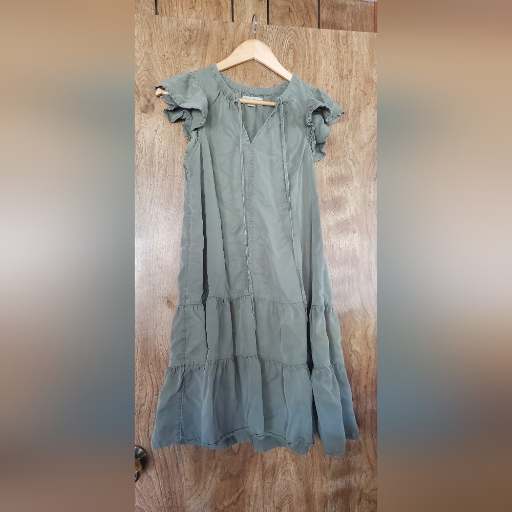 Knox Rose Tiered Ruffle Sleeve Dress | Sage S